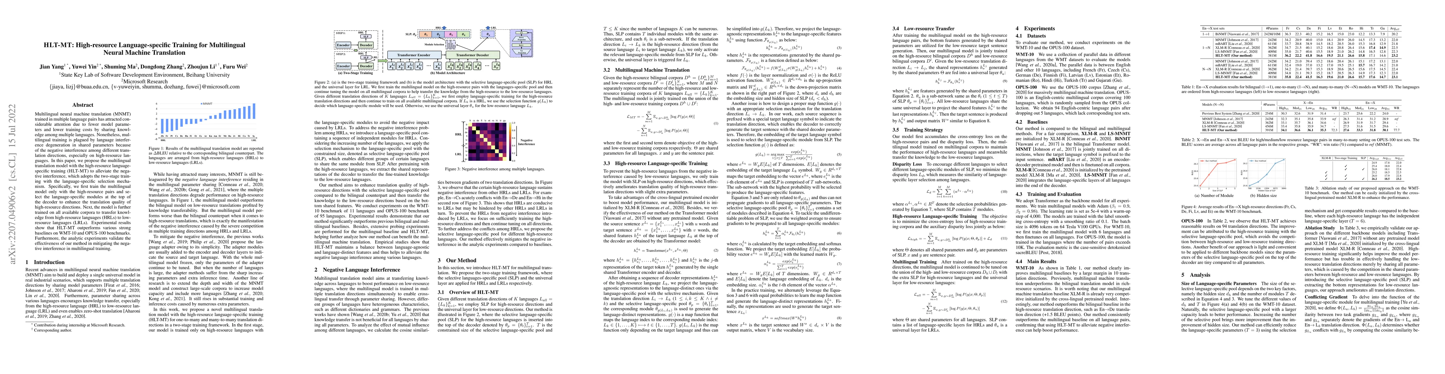 Thumbnail for HLT-MT: High-resource Language-specific Training for Multilingual Neural
  Machine Translation