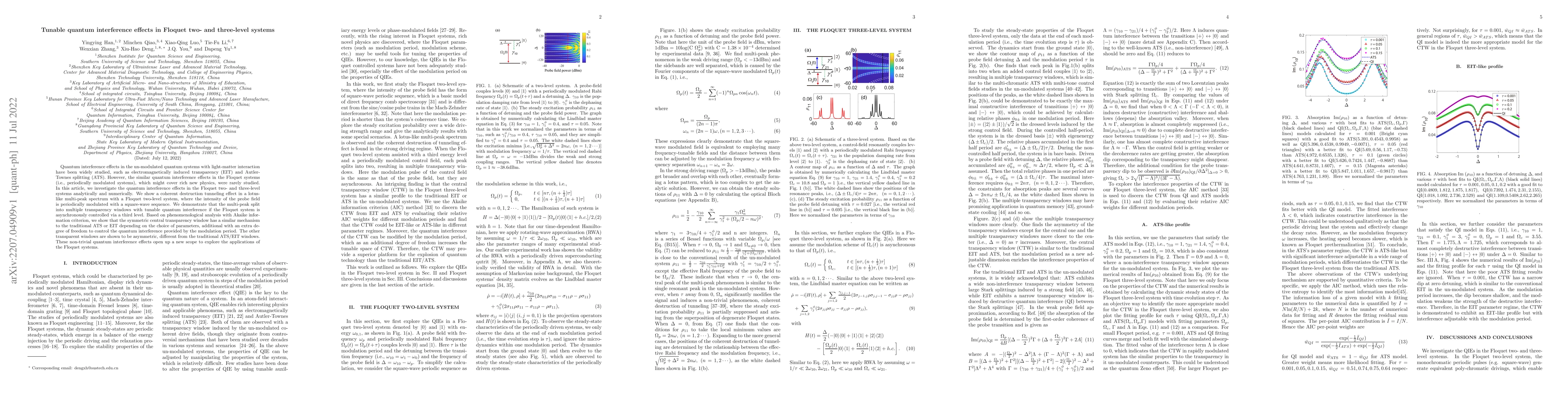 Thumbnail for Tunable quantum interference effects in Floquet two- and three-level
  systems