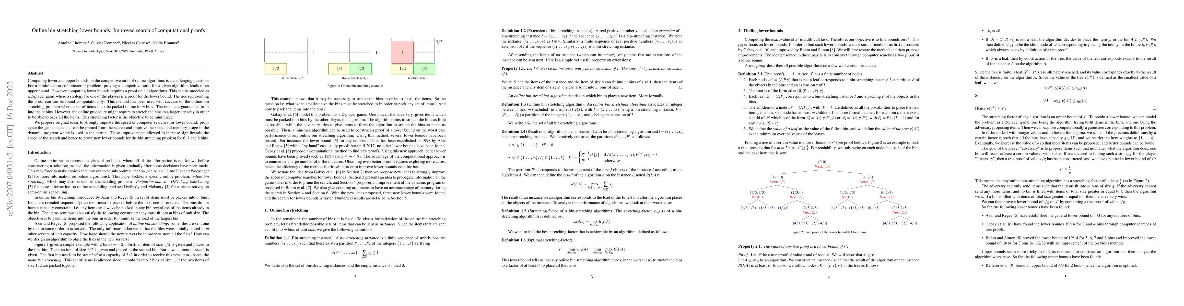 Thumbnail for Online bin stretching lower bounds: Improved search of computational
  proofs