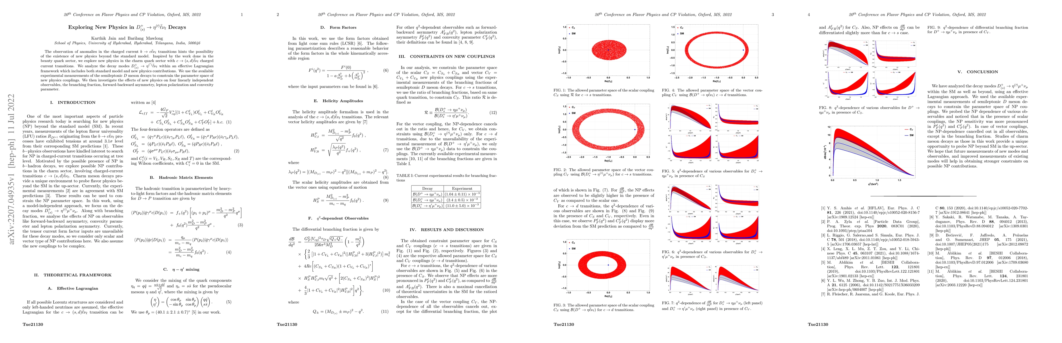Thumbnail for Exploring New Physics in
  $D_{(s)}^+\rightarrow\eta^{(\prime)}\bar{\ell}\nu_{\ell}$ Decays