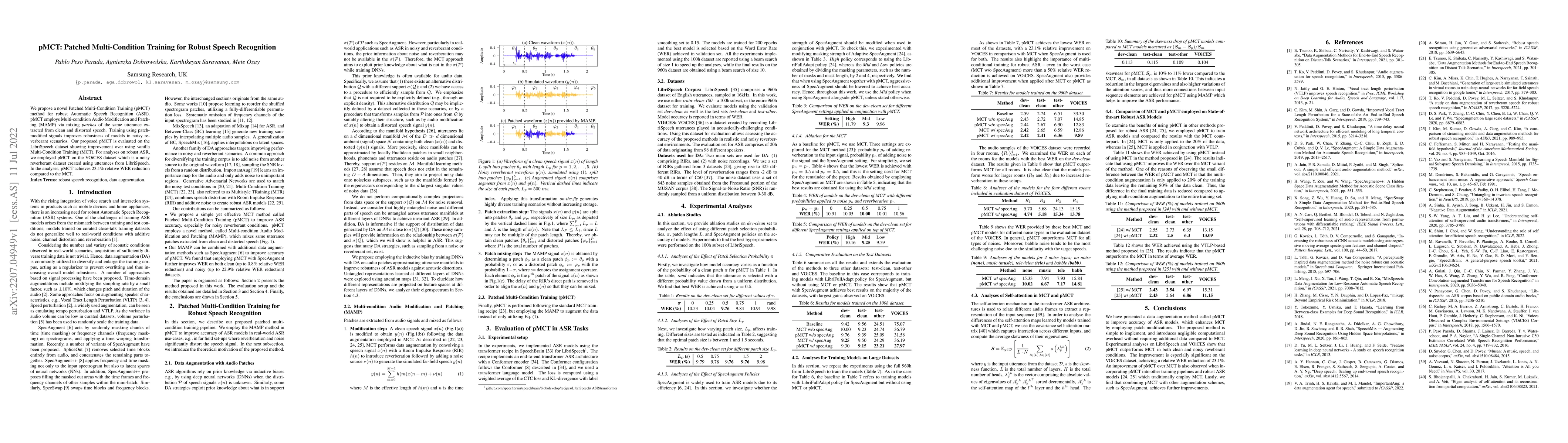 Thumbnail for pMCT: Patched Multi-Condition Training for Robust Speech Recognition