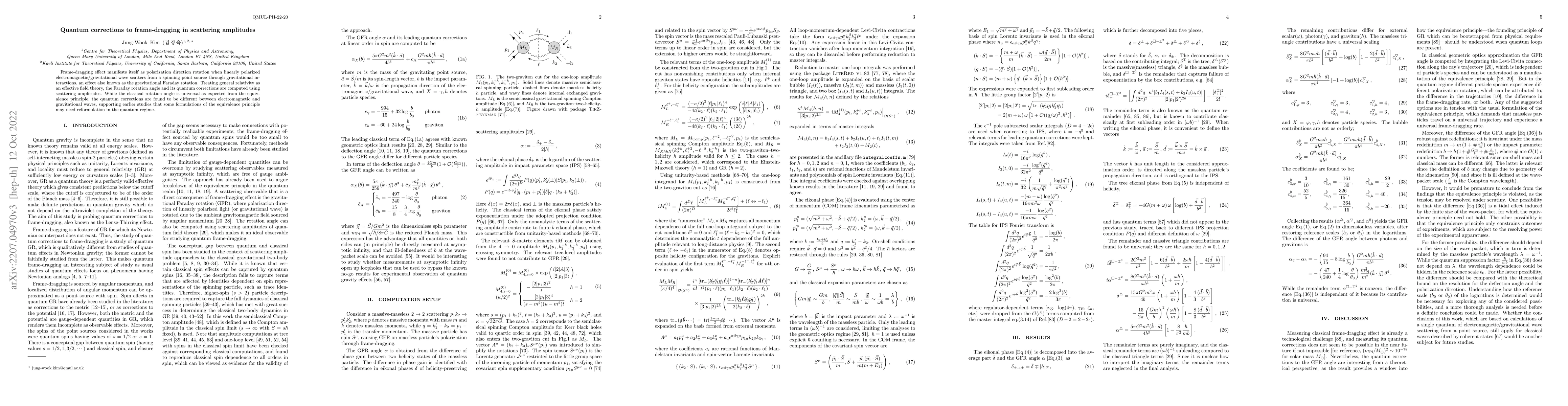 Thumbnail for Quantum corrections to frame-dragging in scattering amplitudes