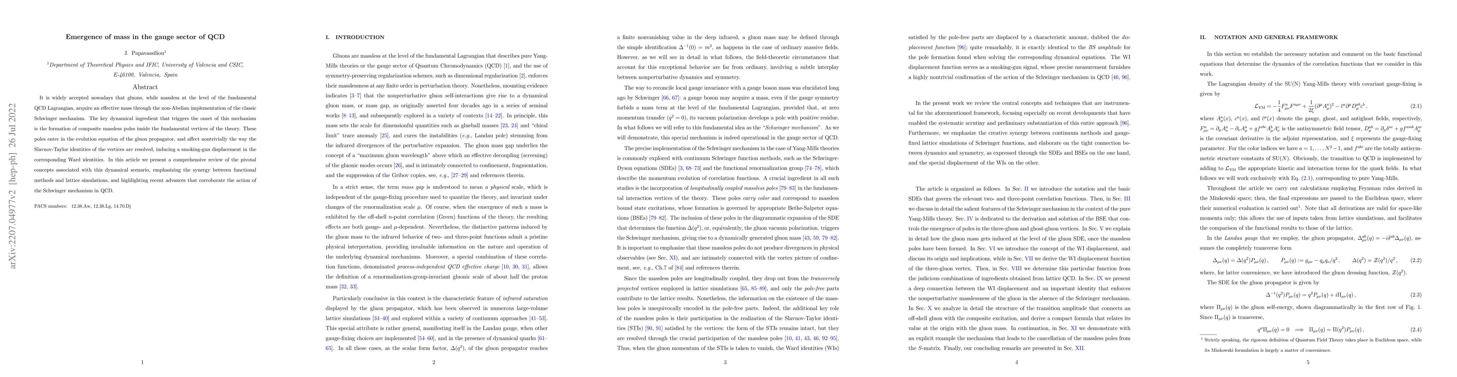 Thumbnail for Emergence of mass in the gauge sector of QCD