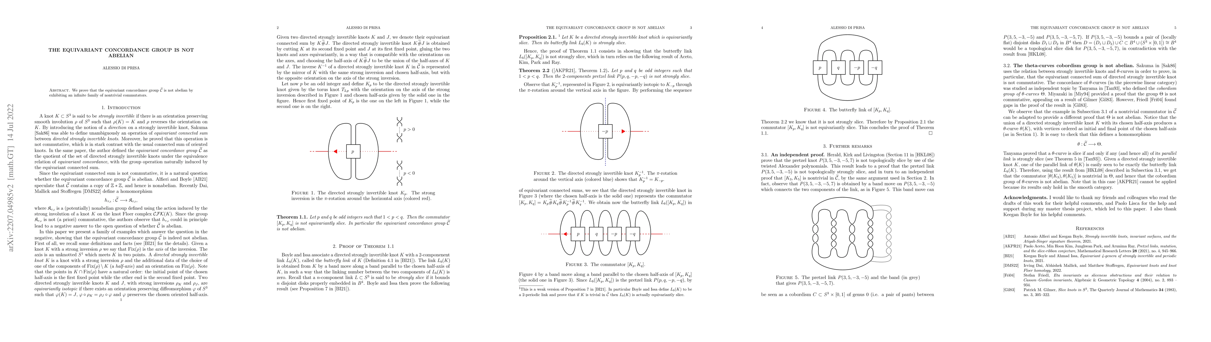 Thumbnail for The equivariant concordance group is not abelian