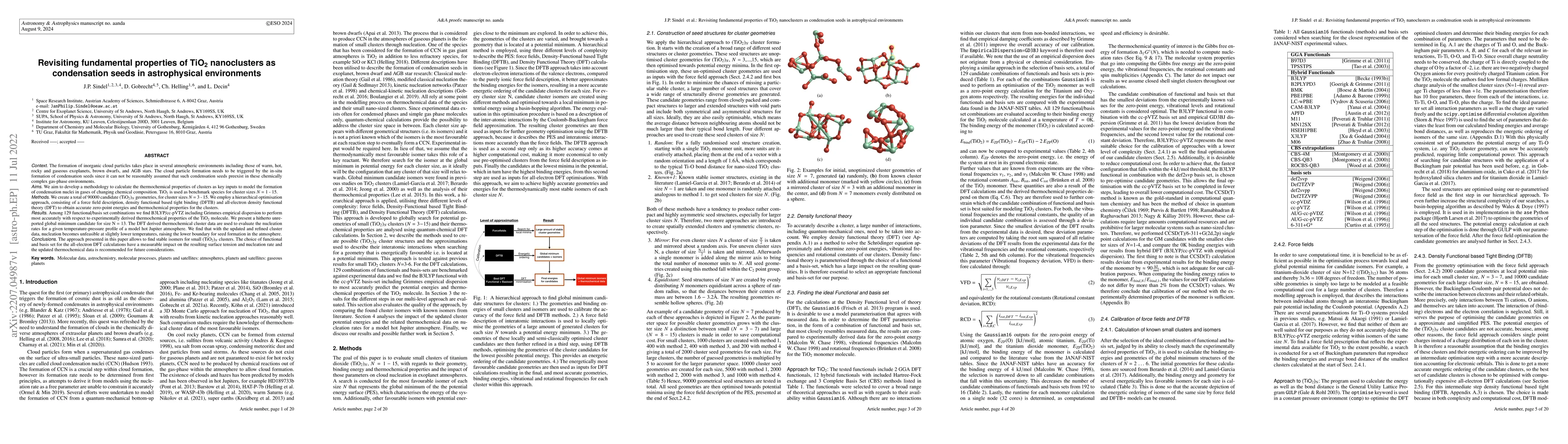 Thumbnail for Revisiting fundamental properties of TiO$_2$ nanoclusters as
  condensation seeds in astrophysical environments