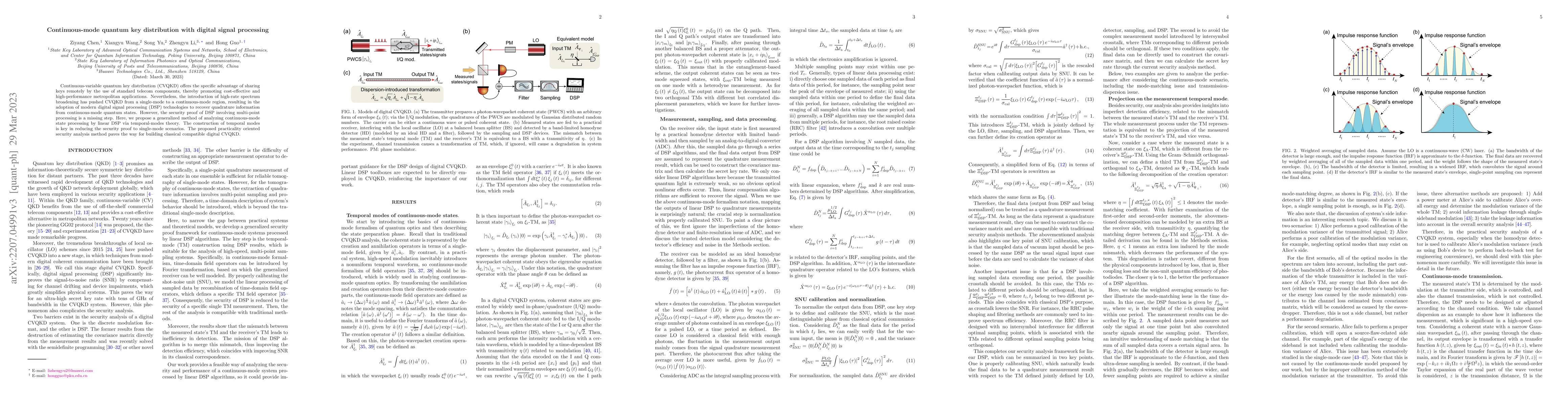 Thumbnail for Continuous-mode quantum key distribution with digital signal processing