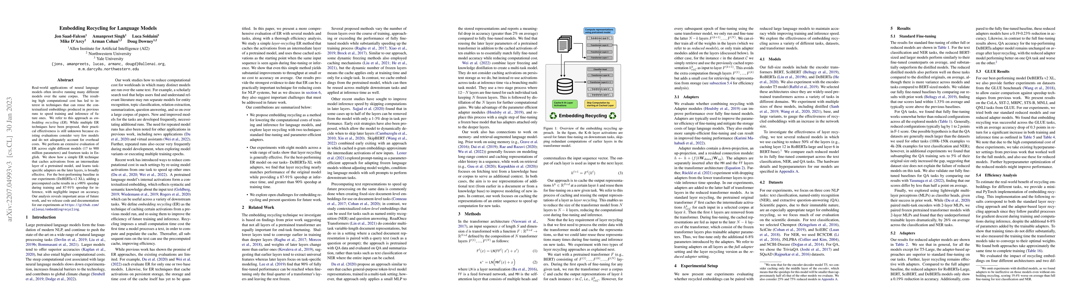 Thumbnail for Embedding Recycling for Language Models