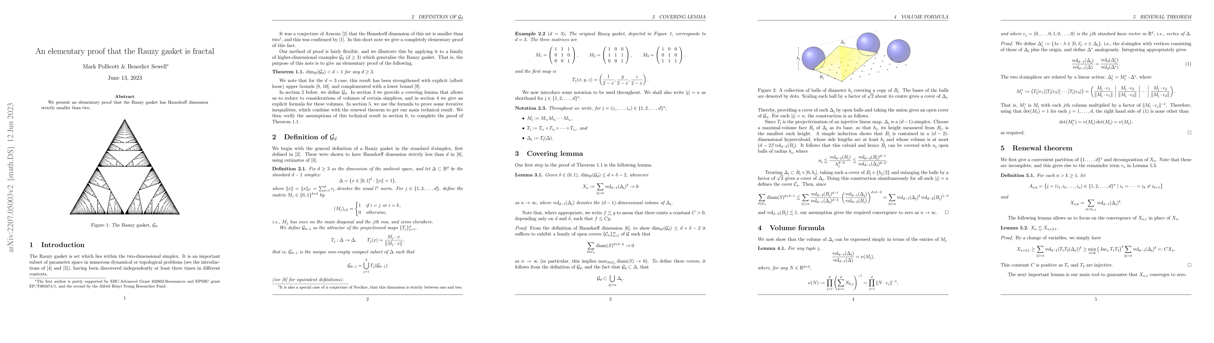 Thumbnail for An elementary proof that the Rauzy gasket is fractal