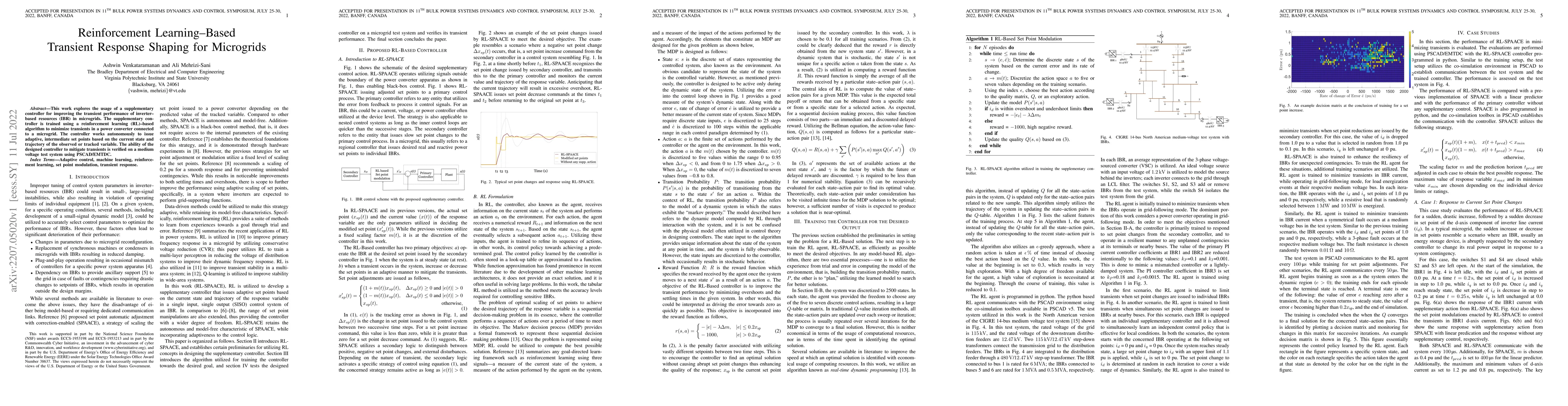 Thumbnail for Reinforcement Learning$\unicode{x2013}$Based Transient Response Shaping
  for Microgrids