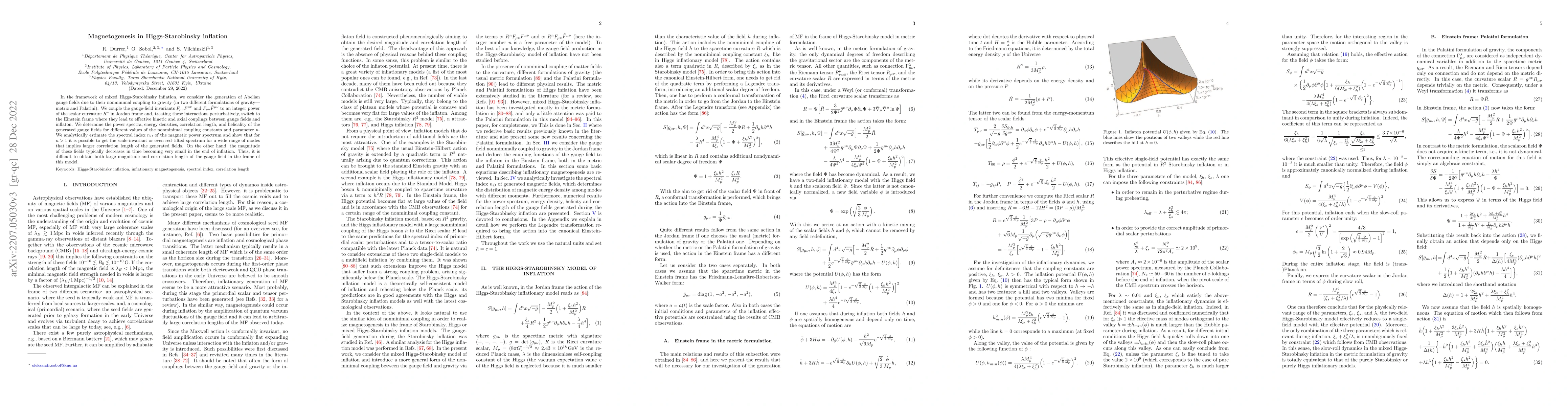 Thumbnail for Magnetogenesis in Higgs-Starobinsky inflation