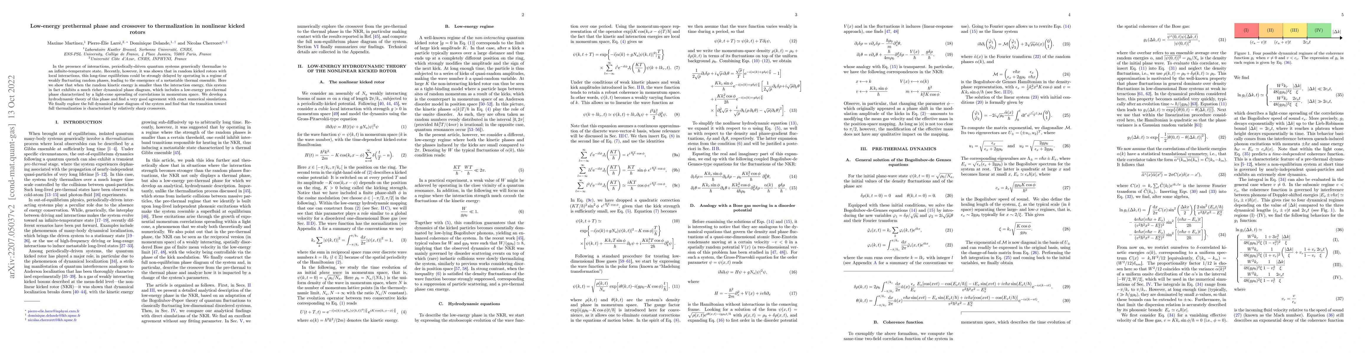 Thumbnail for Low-energy prethermal phase and crossover to thermalization in nonlinear
  kicked rotors