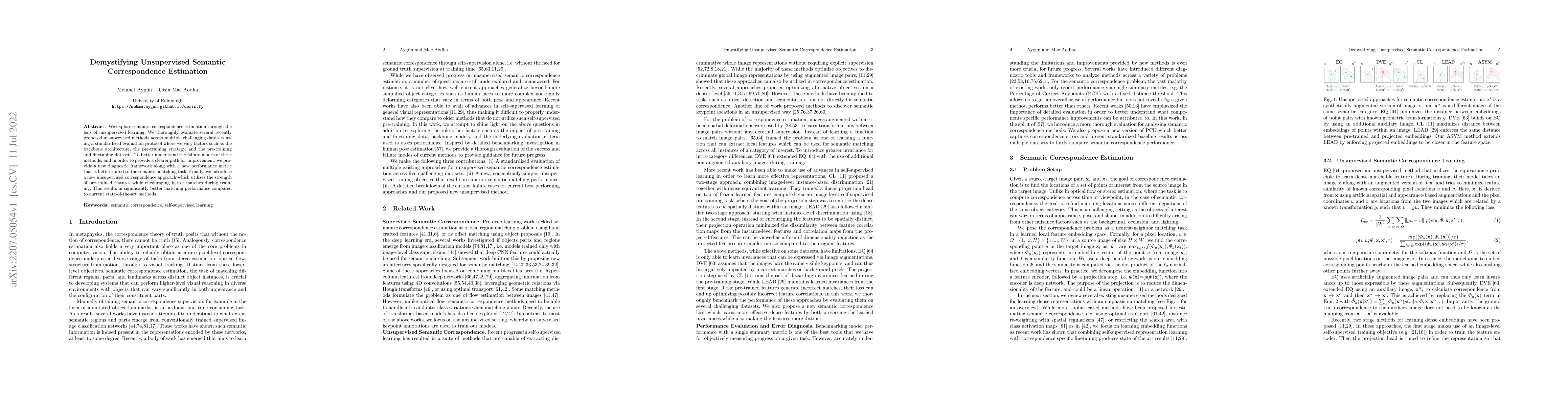 Thumbnail for Demystifying Unsupervised Semantic Correspondence Estimation