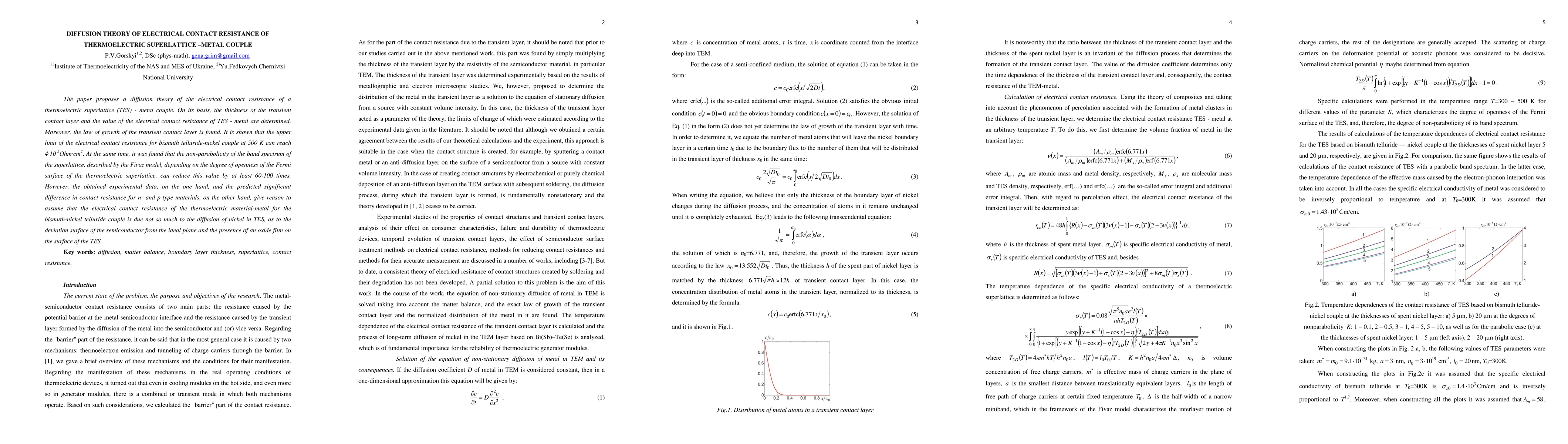 Thumbnail for Diffusion theory of electrical contact resistance of "thermoelectric
  superlattice metal" couple