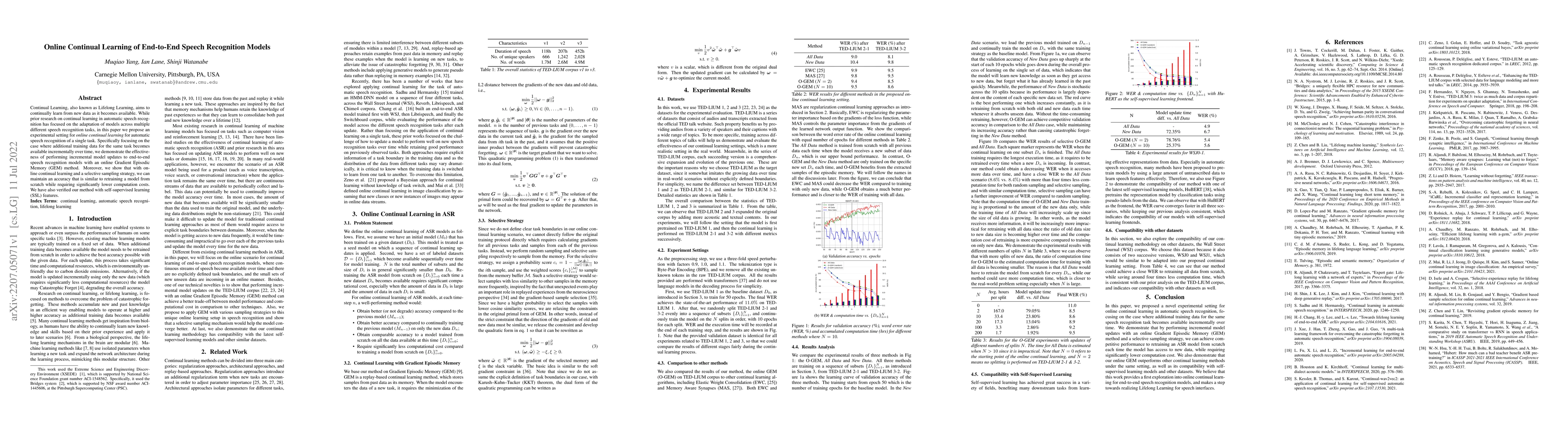 Thumbnail for Online Continual Learning of End-to-End Speech Recognition Models