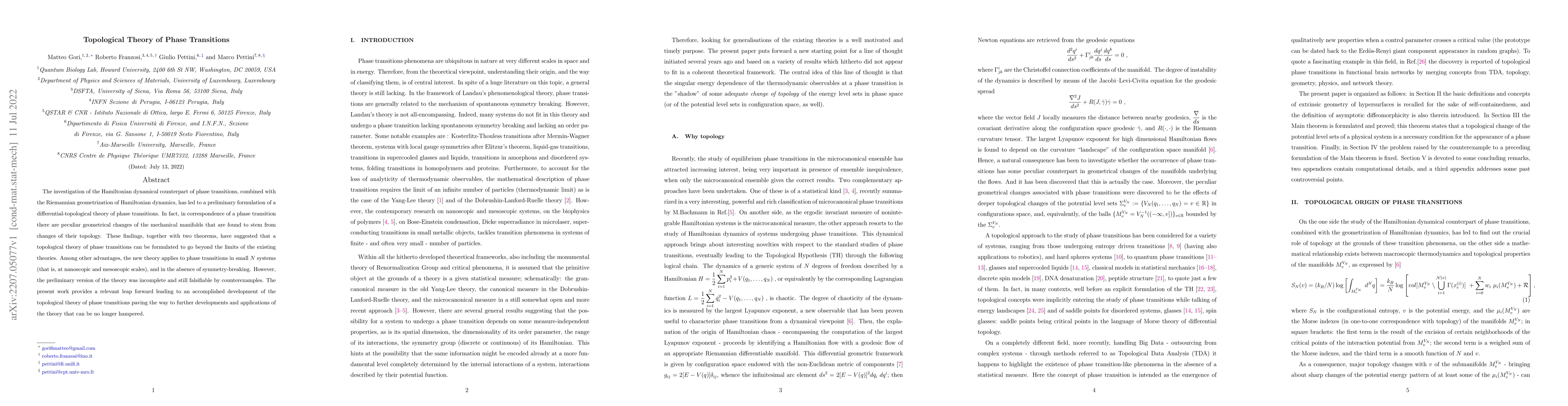 Thumbnail for Topological Theory of Phase Transitions