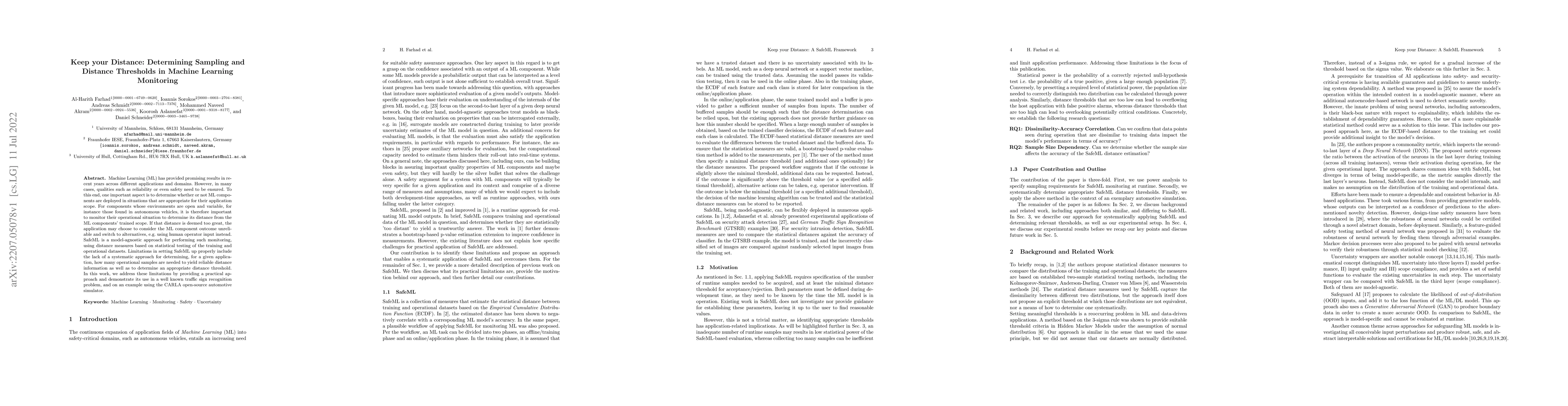 Thumbnail for Keep your Distance: Determining Sampling and Distance Thresholds in
  Machine Learning Monitoring