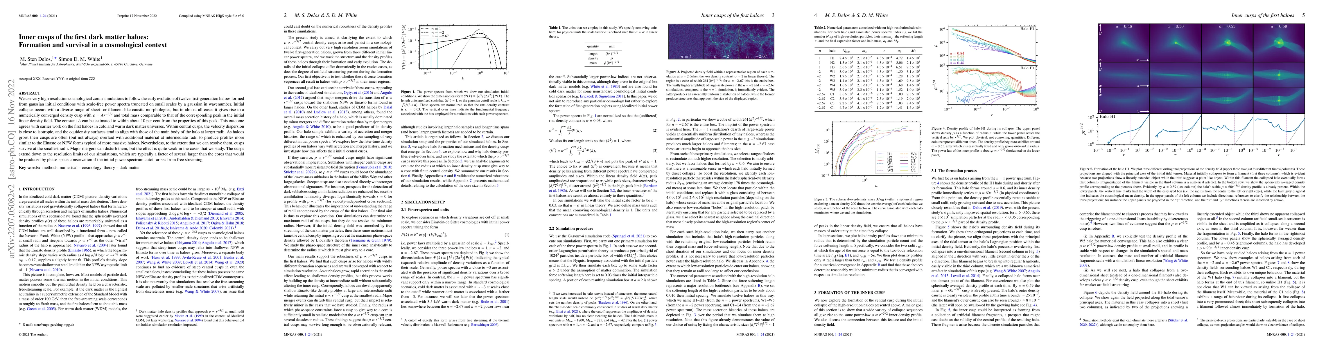Thumbnail for Inner cusps of the first dark matter haloes: Formation and survival in a
  cosmological context