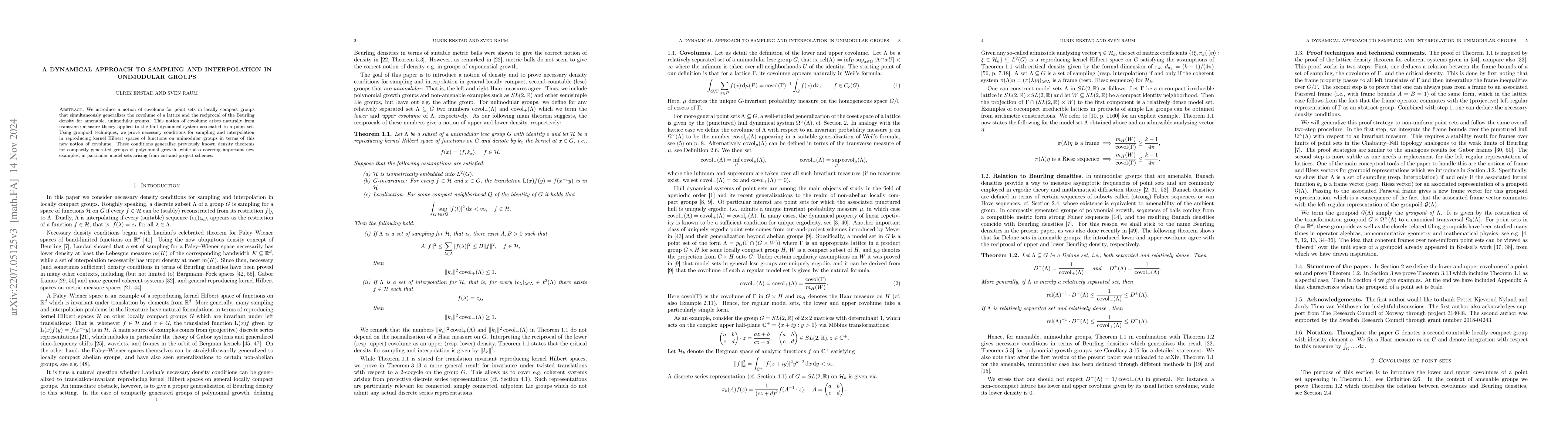 Thumbnail for A dynamical approach to sampling and interpolation in unimodular groups