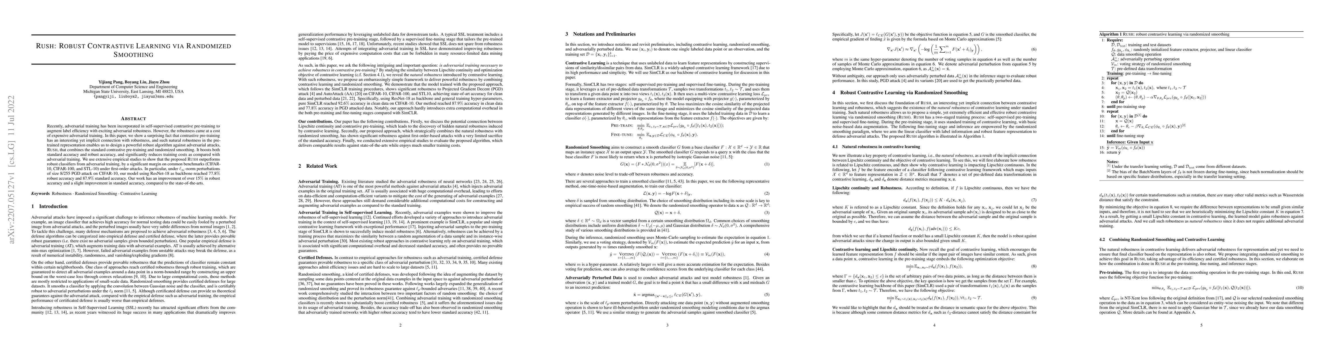 Thumbnail for RUSH: Robust Contrastive Learning via Randomized Smoothing