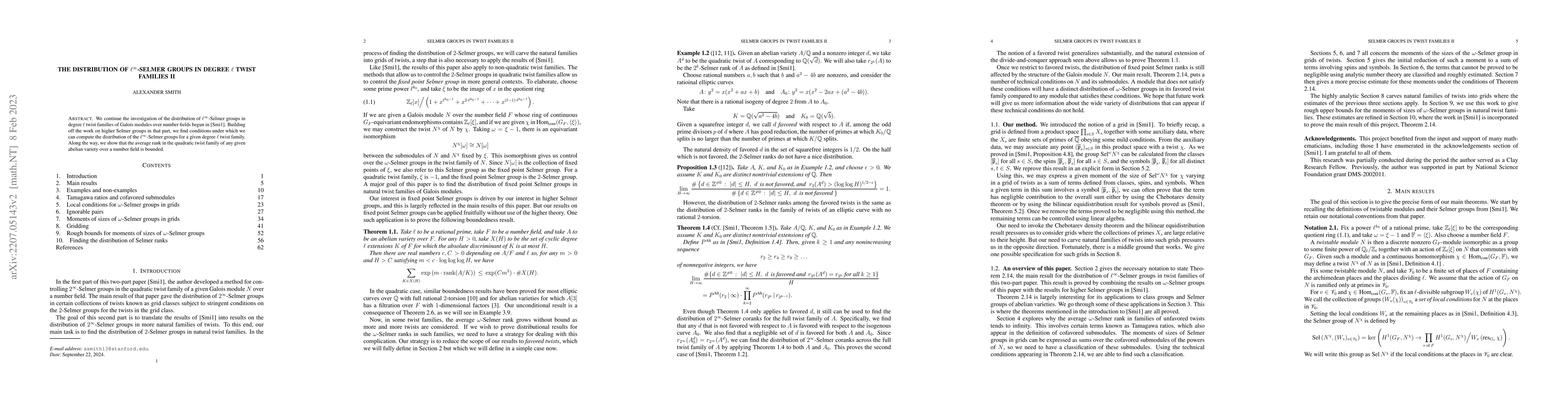 Thumbnail for The distribution of $\ell^{\infty}$-Selmer groups in degree $\ell$ twist
  families II