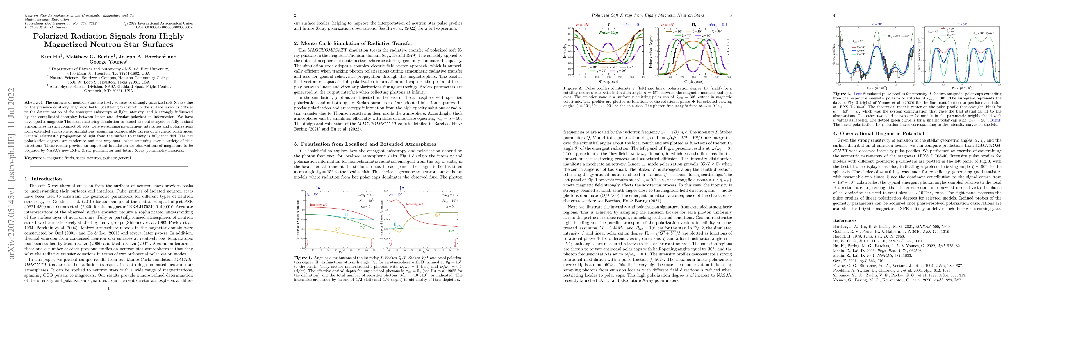Thumbnail for Polarized Radiation Signals from Highly Magnetized Neutron Star Surfaces