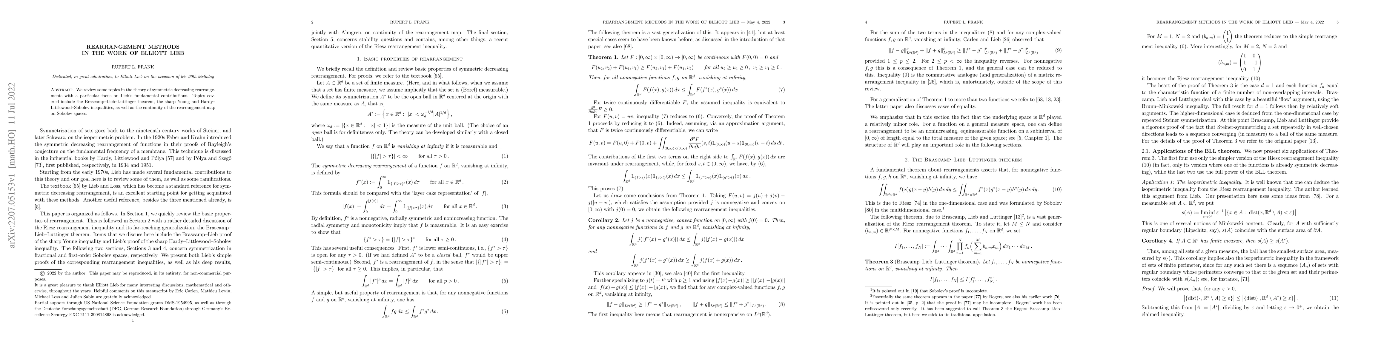 Thumbnail for Rearrangement methods in the work of Elliott Lieb