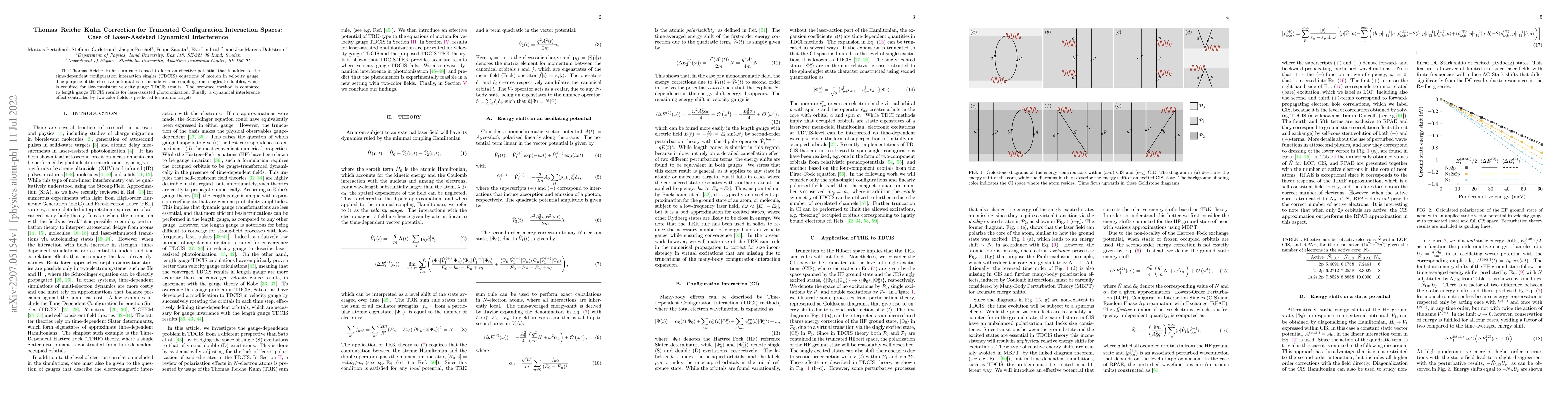 Thumbnail for Thomas--Reiche--Kuhn Correction for Truncated Configuration Interaction
  Spaces: Case of Laser-Assisted Dynamical Interference