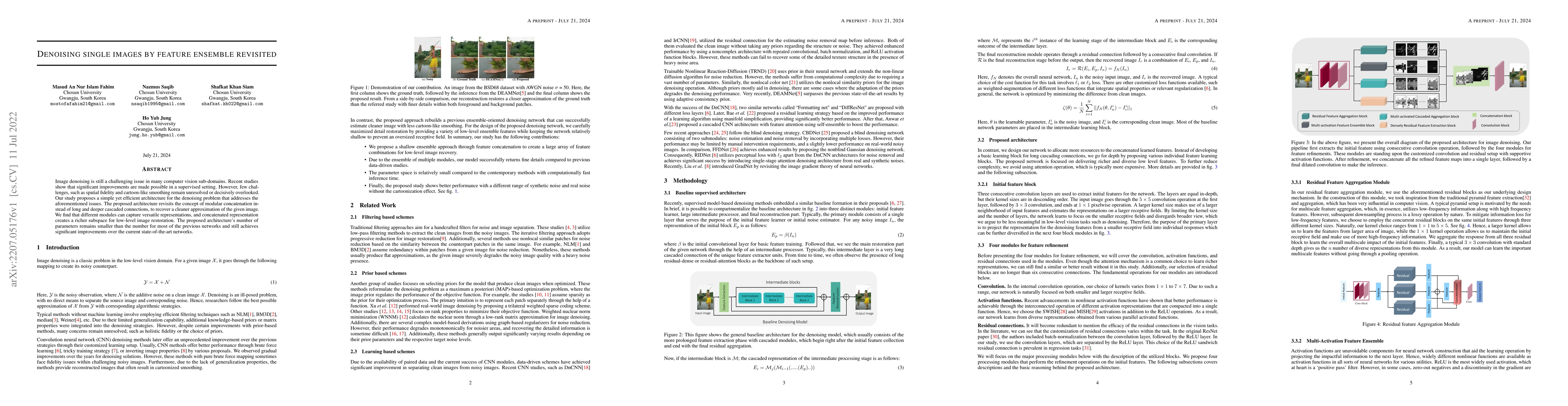 Thumbnail for Denoising single images by feature ensemble revisited