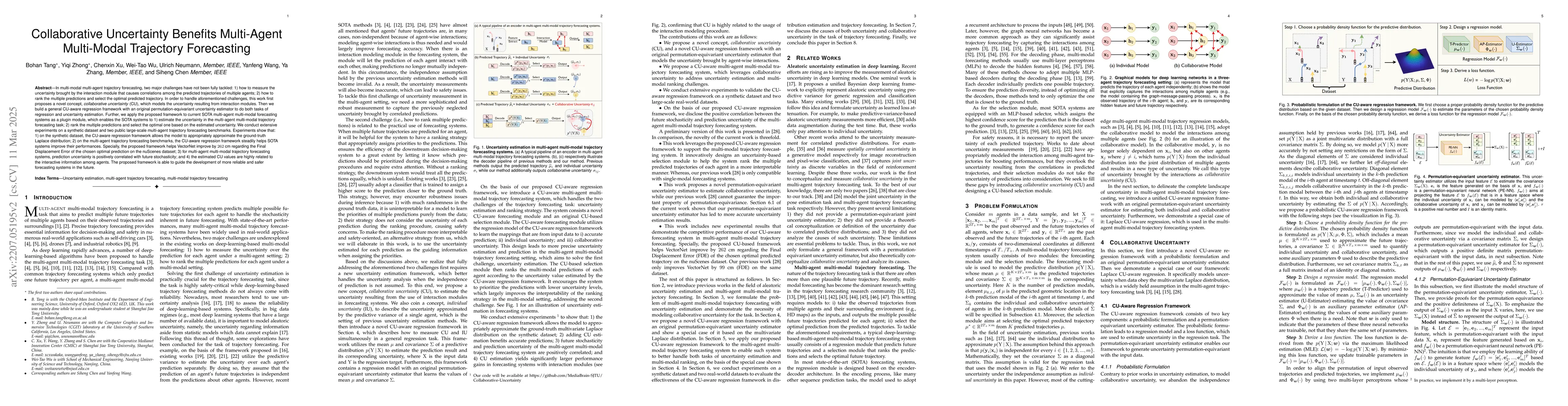 Thumbnail for Collaborative Uncertainty Benefits Multi-Agent Multi-Modal Trajectory
  Forecasting