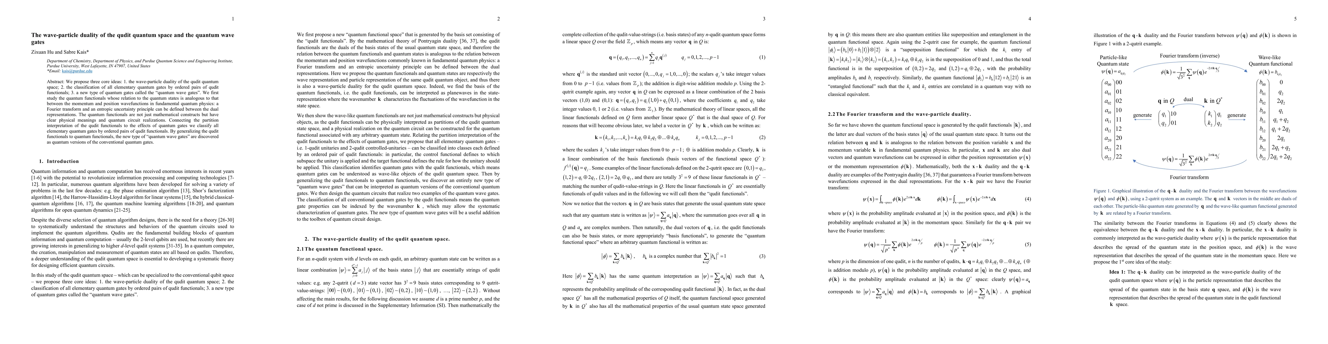 Thumbnail for The wave-particle duality of the qudit quantum space and the quantum
  wave gates