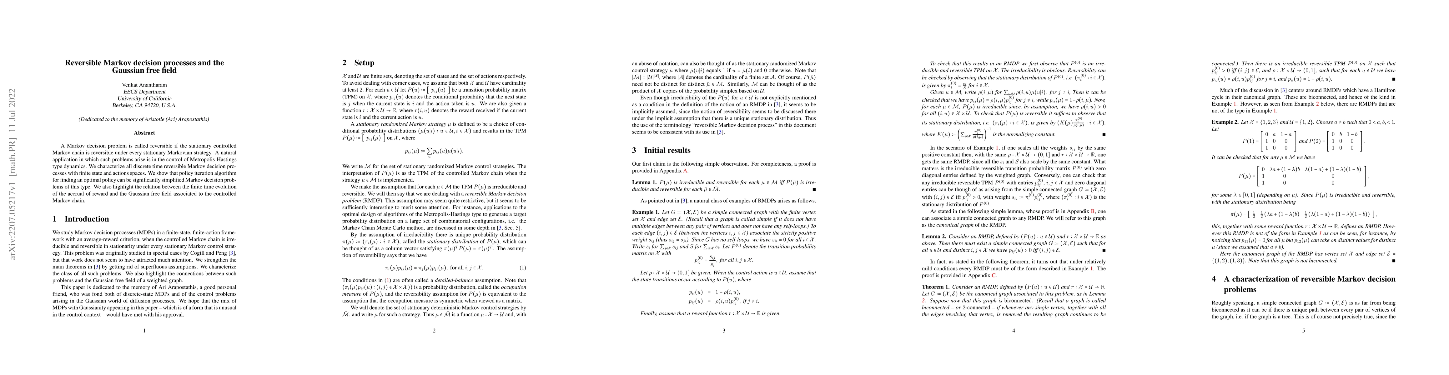Thumbnail for Reversible Markov decision processes and the Gaussian free field