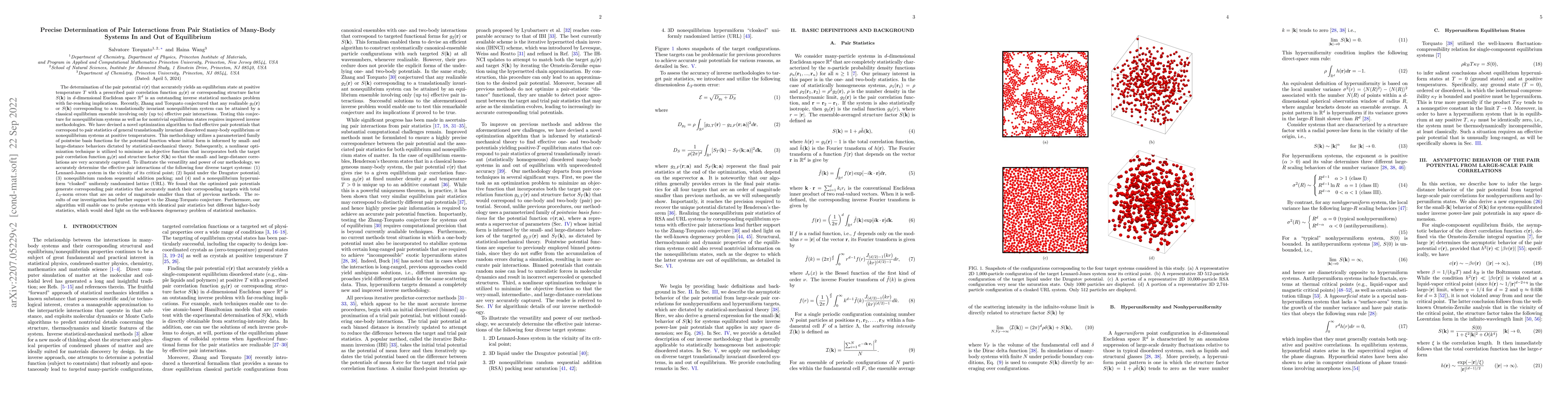 Thumbnail for Precise Determination of Pair Interactions from Pair Statistics of
  Many-Body Systems In and Out of Equilibrium