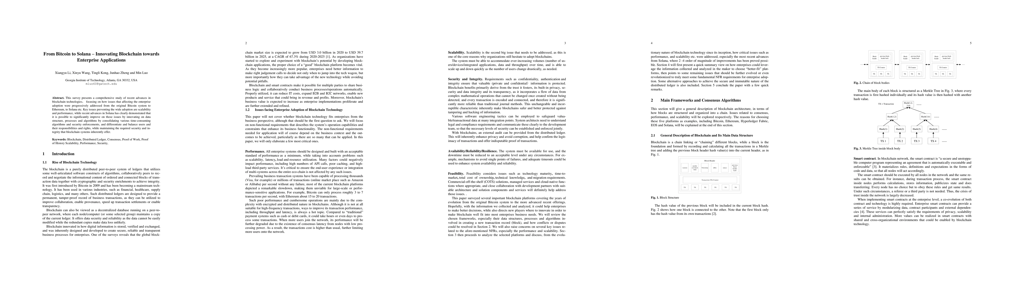 Thumbnail for From Bitcoin to Solana -- Innovating Blockchain towards Enterprise
  Applications