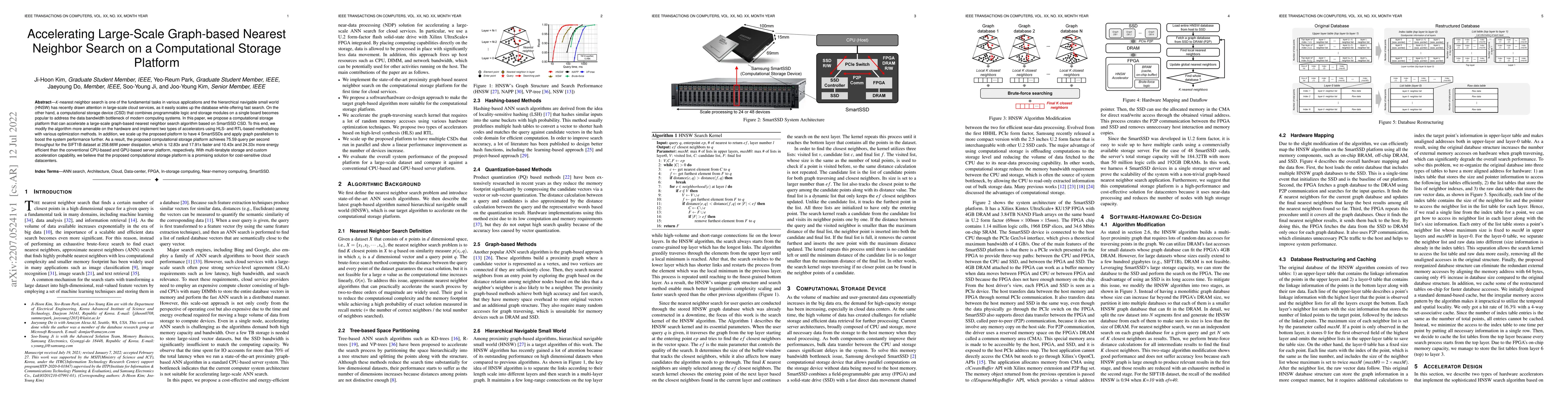 Thumbnail for Accelerating Large-Scale Graph-based Nearest Neighbor Search on a
  Computational Storage Platform