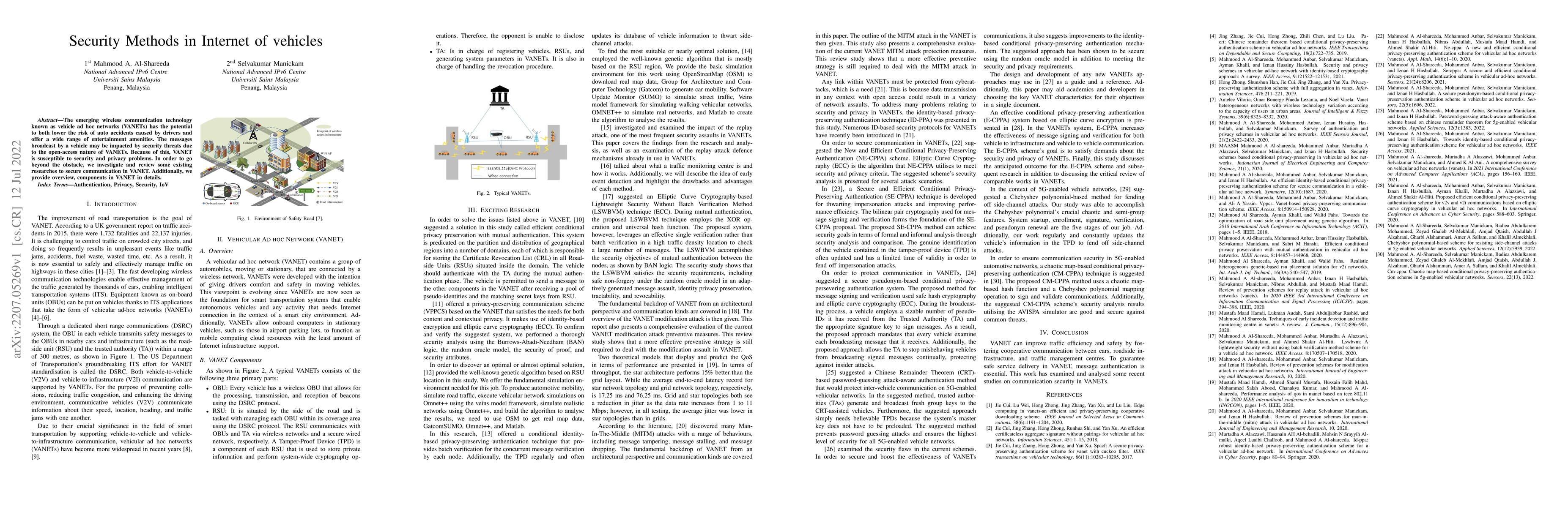 Thumbnail for Security Methods in Internet of vehicles