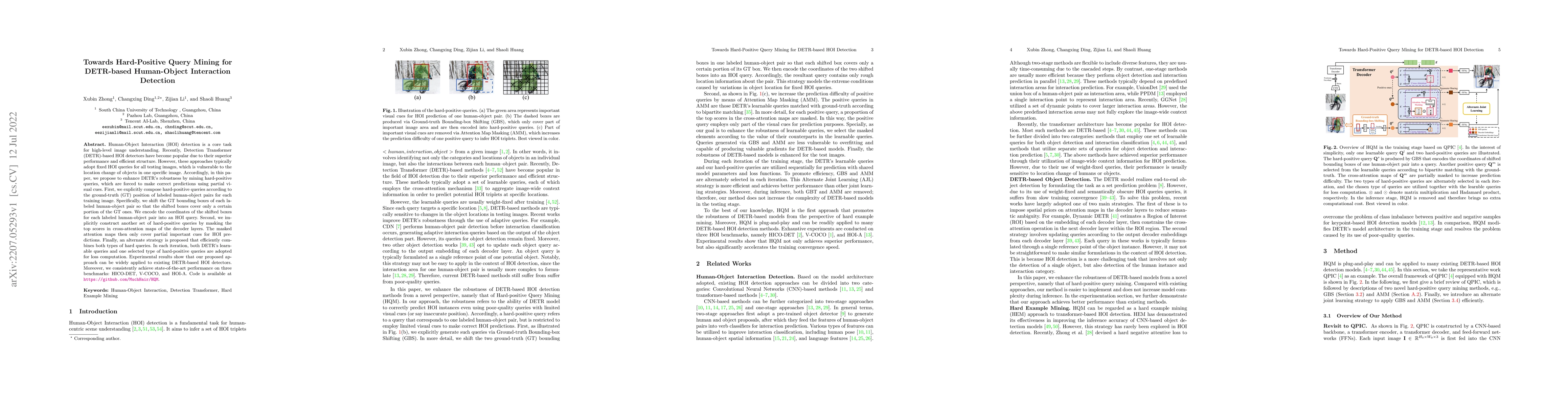 Thumbnail for Towards Hard-Positive Query Mining for DETR-based Human-Object
  Interaction Detection