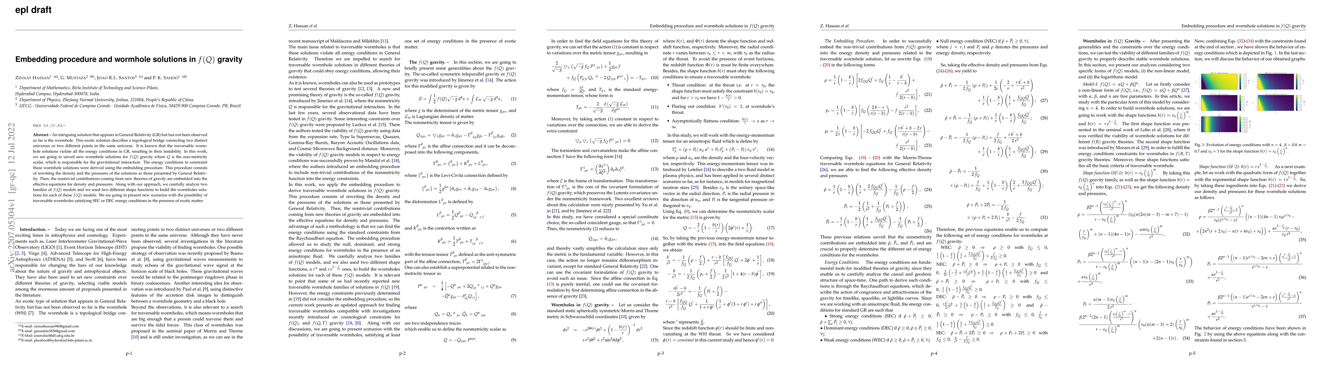 Thumbnail for Embedding procedure and wormhole solutions in $f(Q)$ gravity