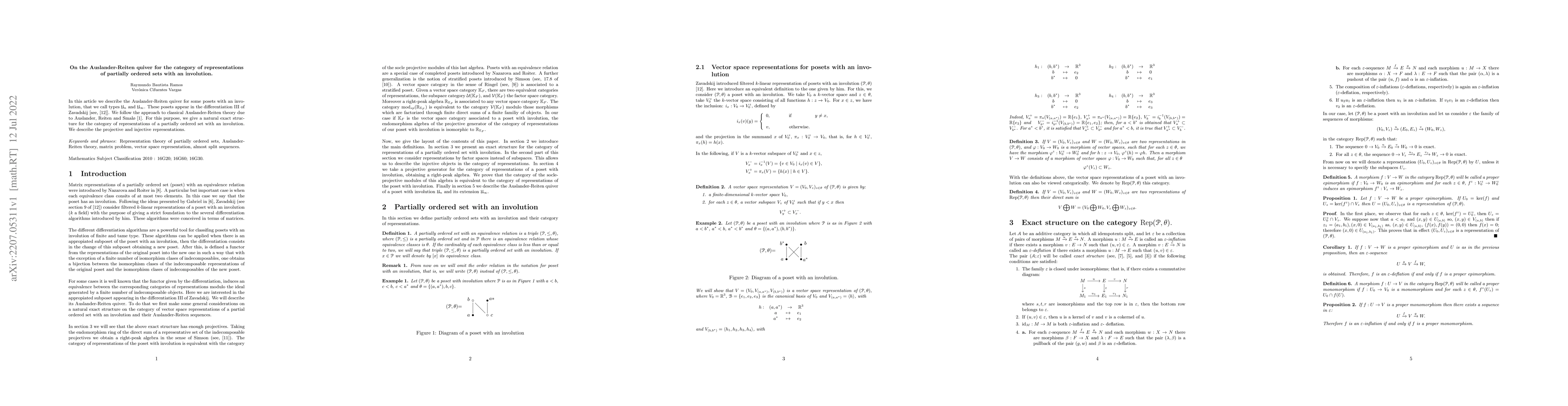 Thumbnail for On the Auslander-Reiten quiver for the category of representations of
  partially ordered sets with an involution