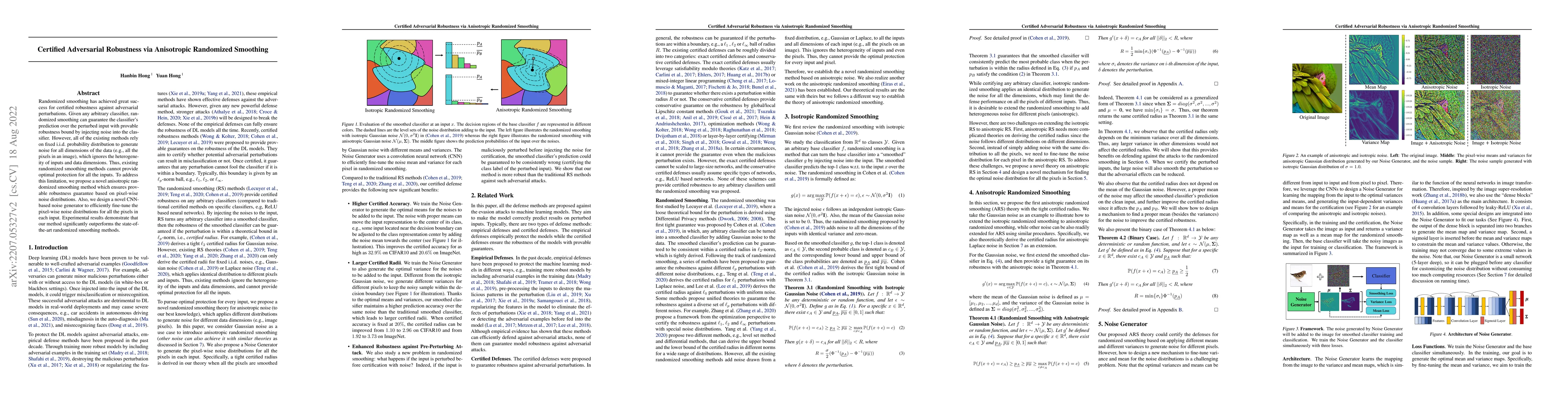 Thumbnail for Certified Adversarial Robustness via Anisotropic Randomized Smoothing