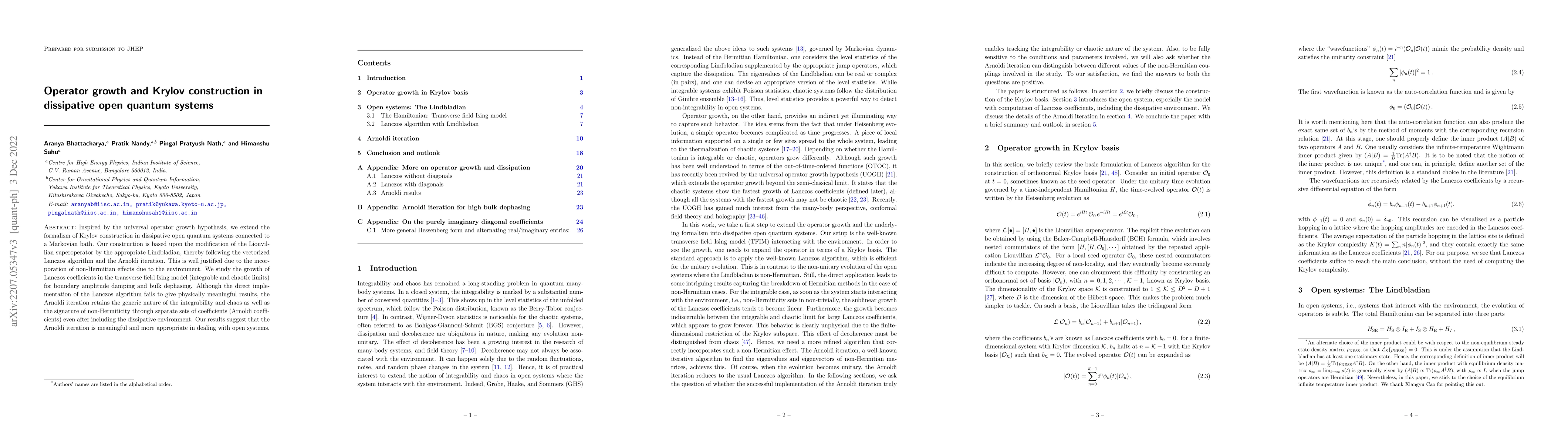 Thumbnail for Operator growth and Krylov construction in dissipative open quantum
  systems