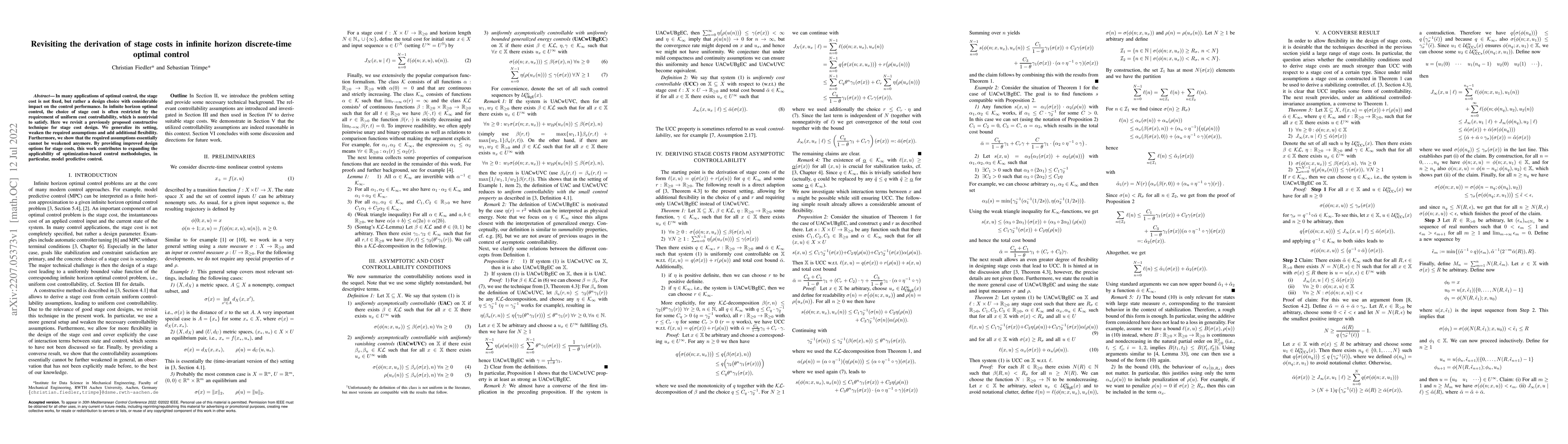 Thumbnail for Revisiting the derivation of stage costs in infinite horizon
  discrete-time optimal control