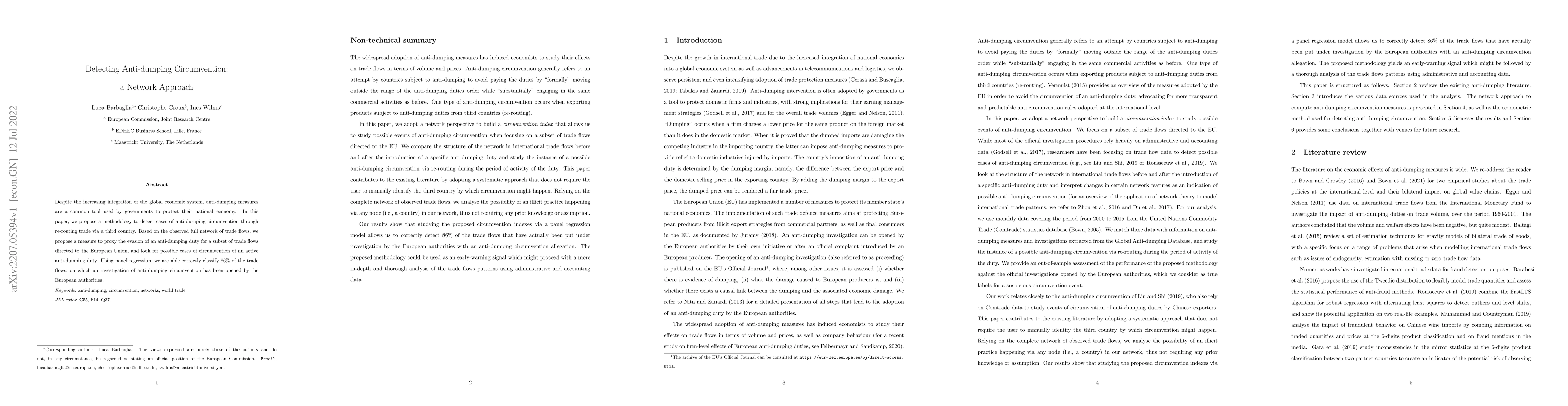 Thumbnail for Detecting Anti-dumping Circumvention: A Network Approach