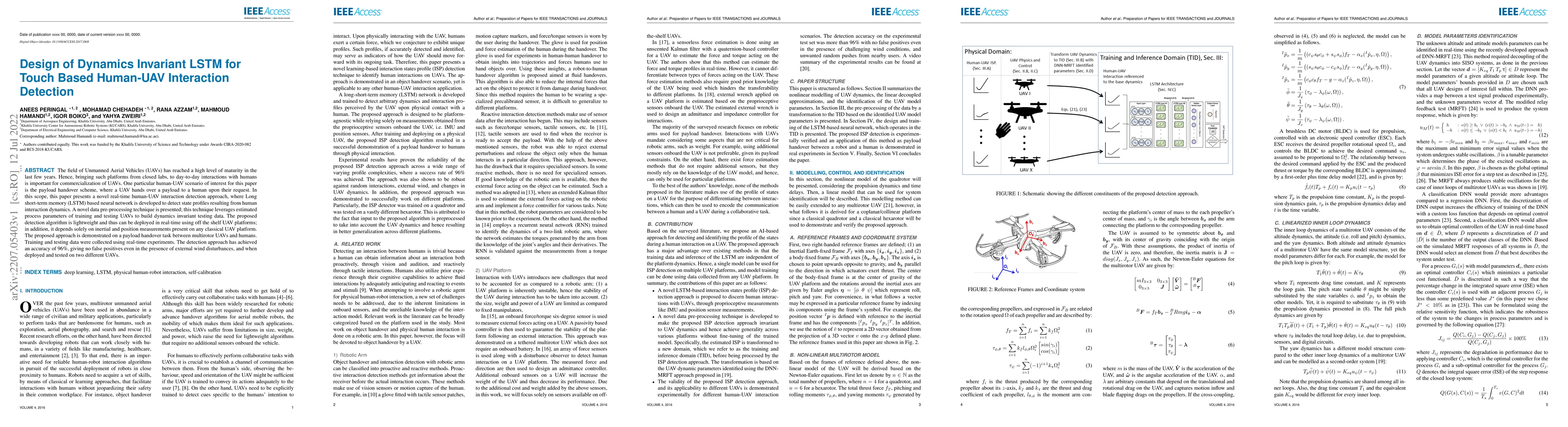 Thumbnail for Design of Dynamics Invariant LSTM for Touch Based Human-UAV Interaction
  Detection