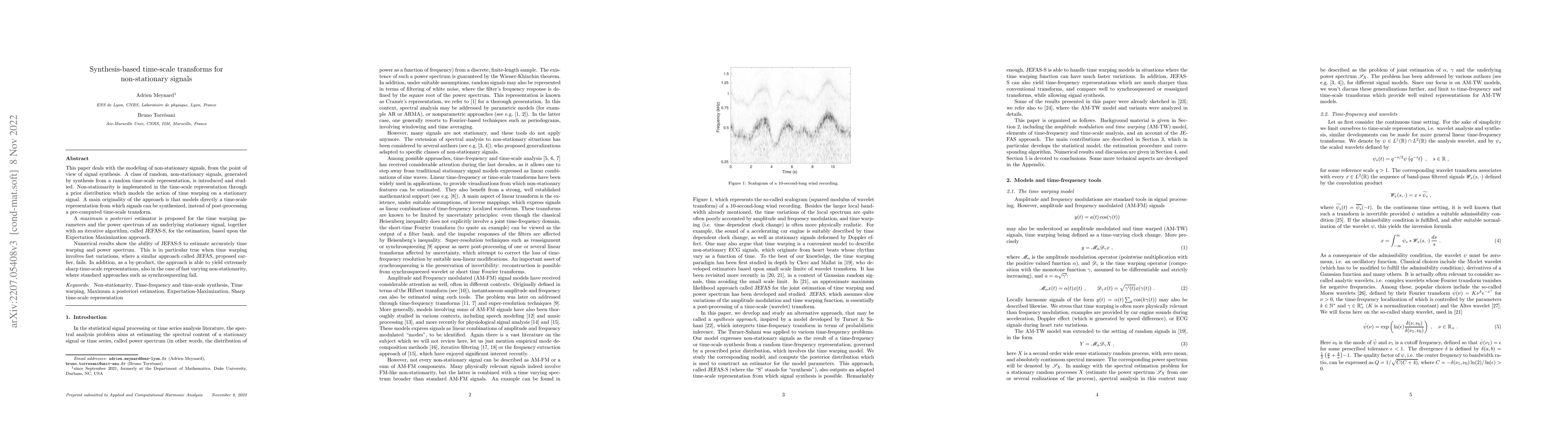 Thumbnail for Synthesis-based time-scale transforms for non-stationary signals