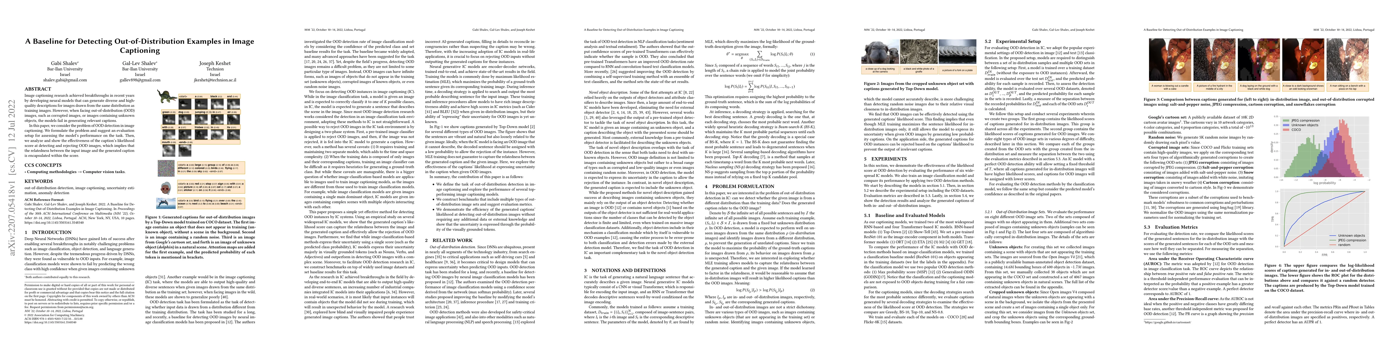 Thumbnail for A Baseline for Detecting Out-of-Distribution Examples in Image
  Captioning