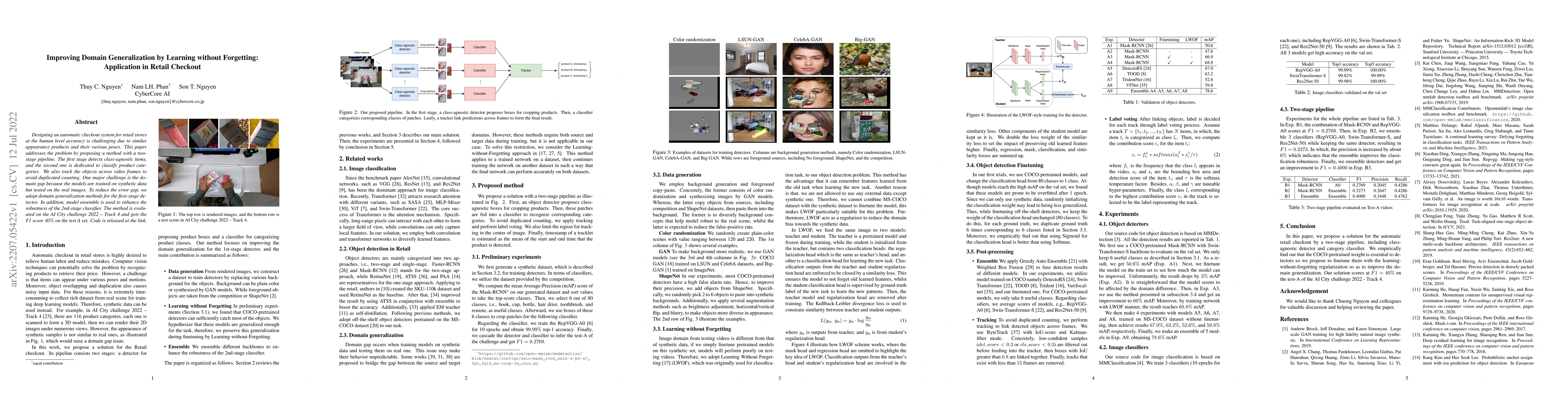 Thumbnail for Improving Domain Generalization by Learning without Forgetting:
  Application in Retail Checkout