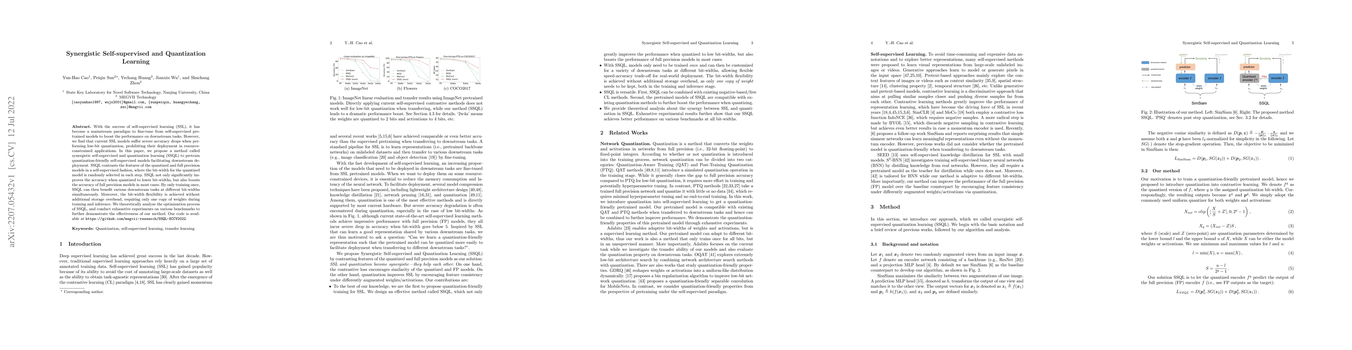 Thumbnail for Synergistic Self-supervised and Quantization Learning
