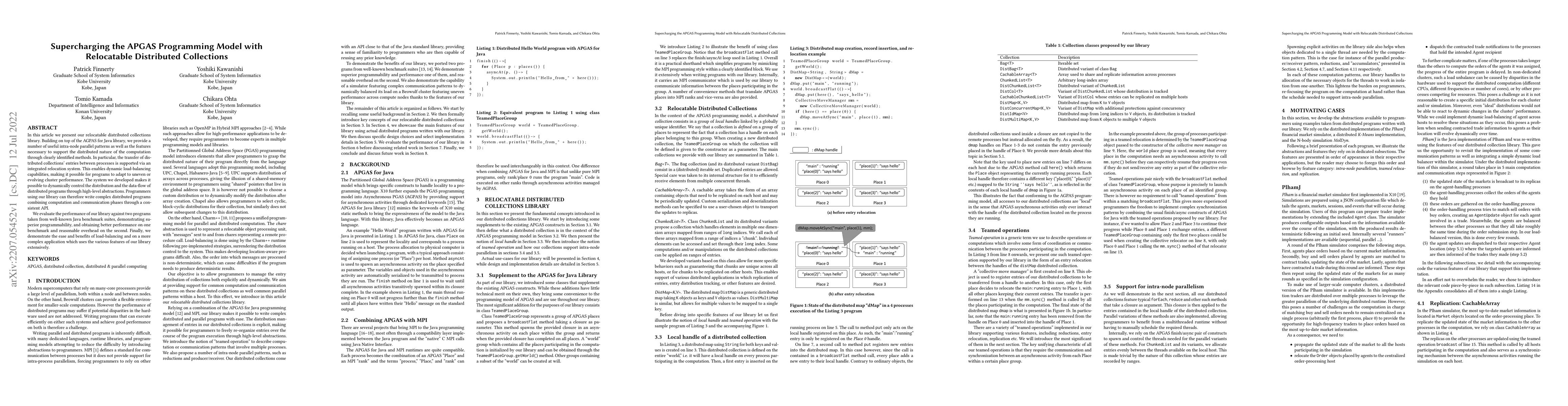 Thumbnail for Supercharging the APGAS Programming Model with Relocatable Distributed
  Collections