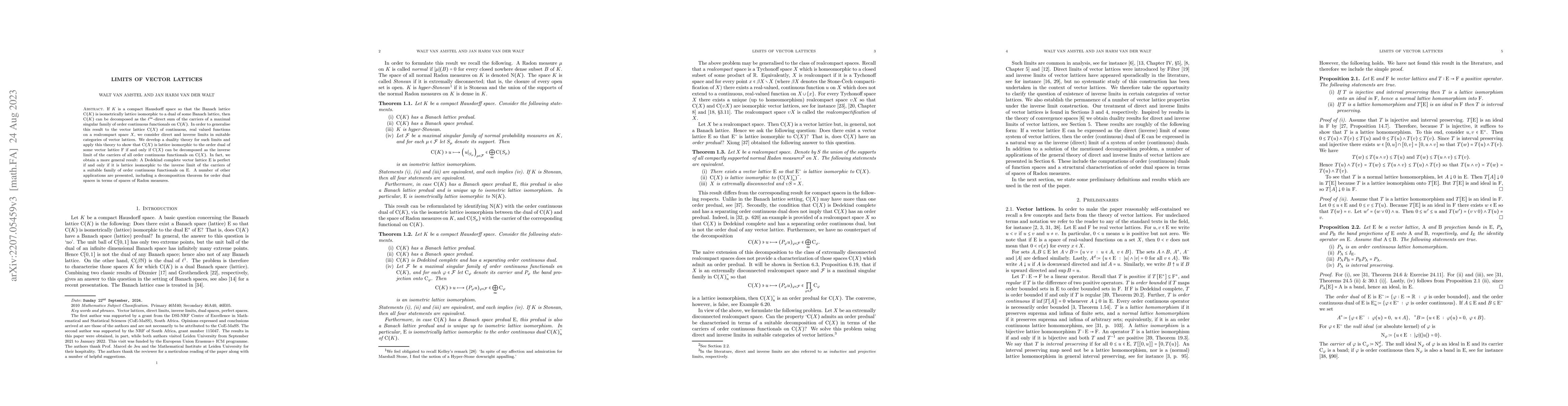 Thumbnail for Limits of vector lattices
