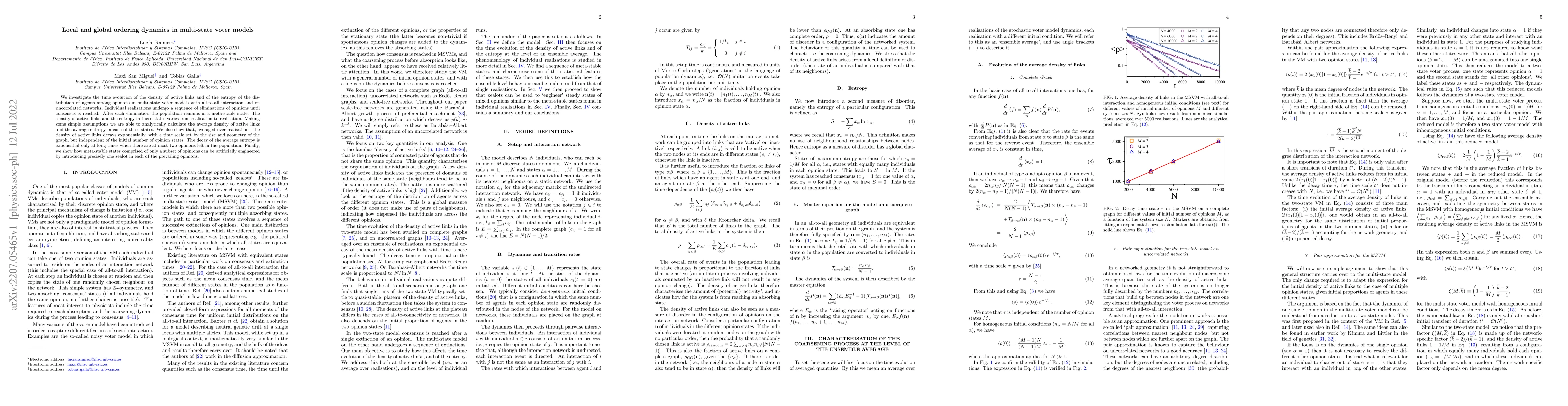 Thumbnail for Local and global ordering dynamics in multi-state voter models